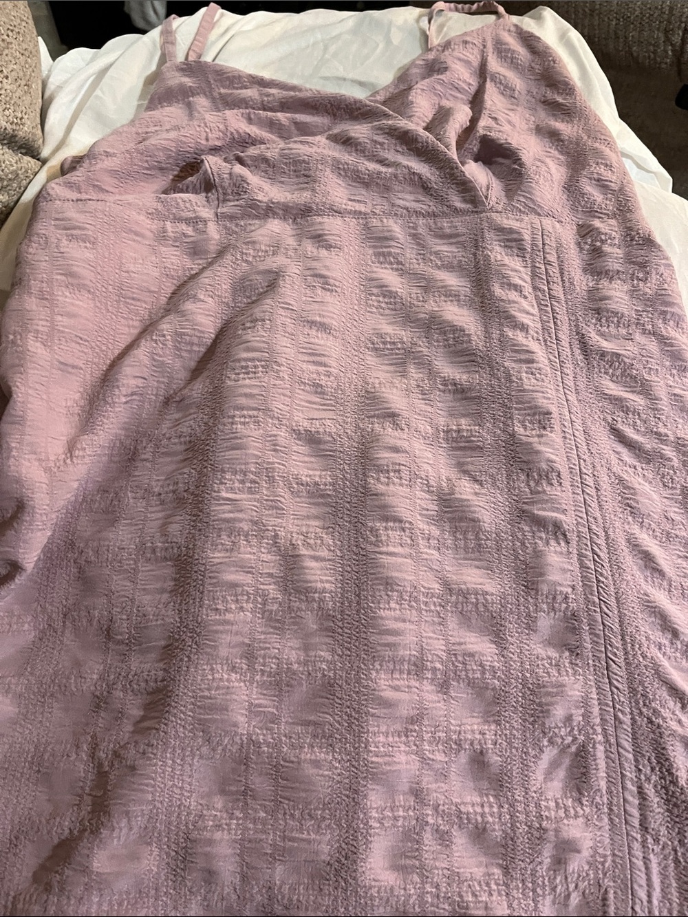 Textured Pink Midi Dress with Square Jacquard Pattern